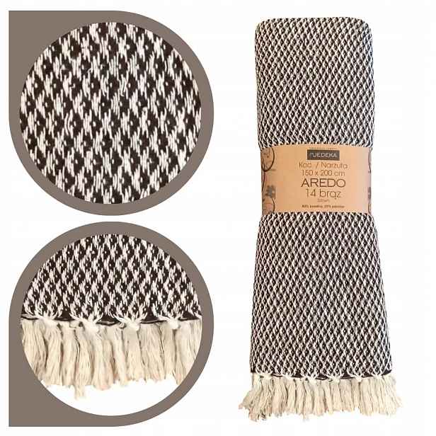 Bavlněný přehoz na postel 150x200 na piknik Aredo 14 Bronz