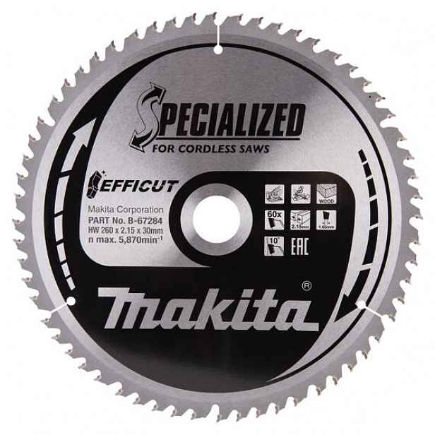 Makita B-67284 pilový kotouč Efficut 260*2,15*30mm 60Z (old=B-67234, E-2954