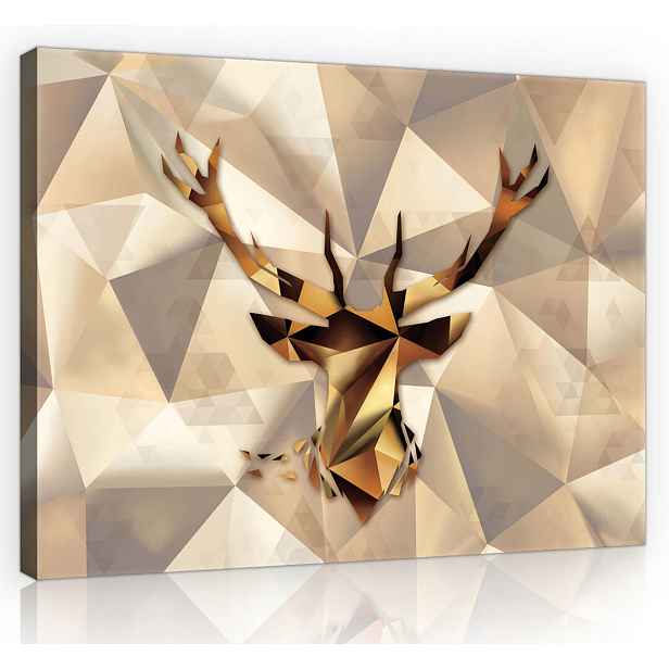 Obraz Na Plátně Canvas 70x50 Jelen Trojúhelník Grafika Umění Geometrie
