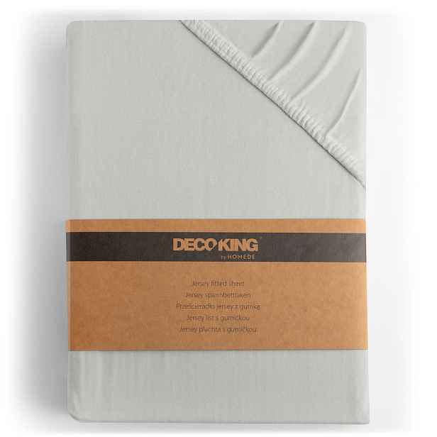 Restilo Bavlněné jersey prostěradlo s gumou DecoKing Amber holubí šeď, velikost 220-240x220+30