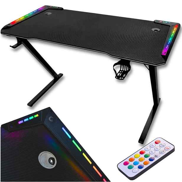 Herní Stůl Led Rgb Počítačový Podsvícený Pro Hráče 120x60