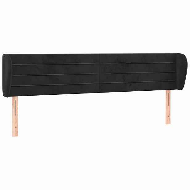 vidaXL Čelo postele typu ušák černé 203x23x78/88 cm samet