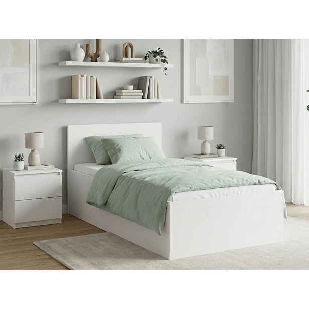 Postel SOFIA 90 x 200 cm, bílá Matrace: Bez matrace, Rošt: S laťkovým roštem