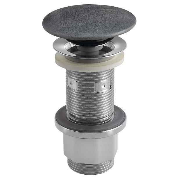 Sapho Umyvadlová výpust 5/4“, click-clack, betonová zátka, 10-80mm, stříbrná mat