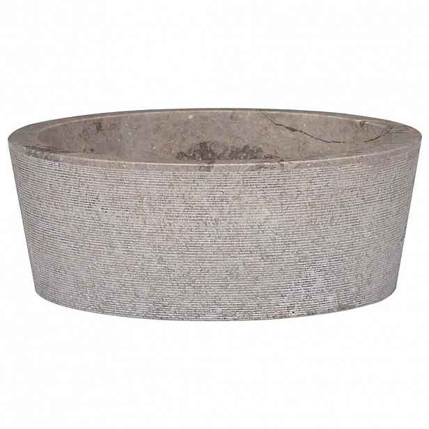 vidaXL Umyvadlo šedé Ø 40 x 15 cm mramor