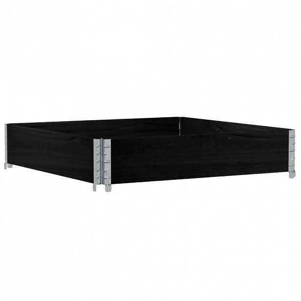 vidaXL Zahradní truhlík černý 100 x 100 cm masivní borové dřevo