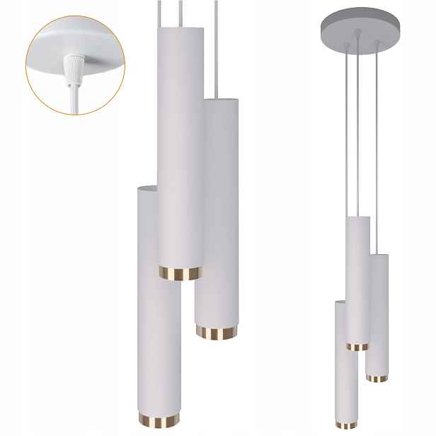 Závěsné Stropní Svítidlo Led tuba kulatá základna Zwis Spot Metal 125 cm