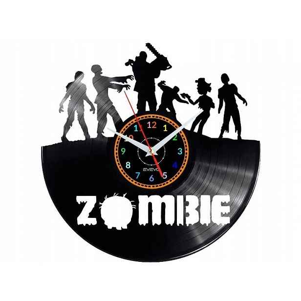 Zombie Dárek Originální dekorace do domu Hodiny z vinylové desky