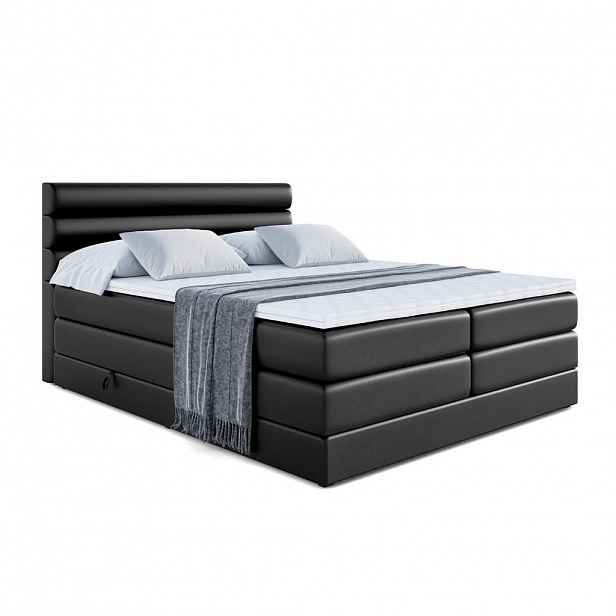 ALTDECOR POSTEL boxspring CELESTIA KING – 180 × 200 – H3/H4 – vysoce lesklá černá