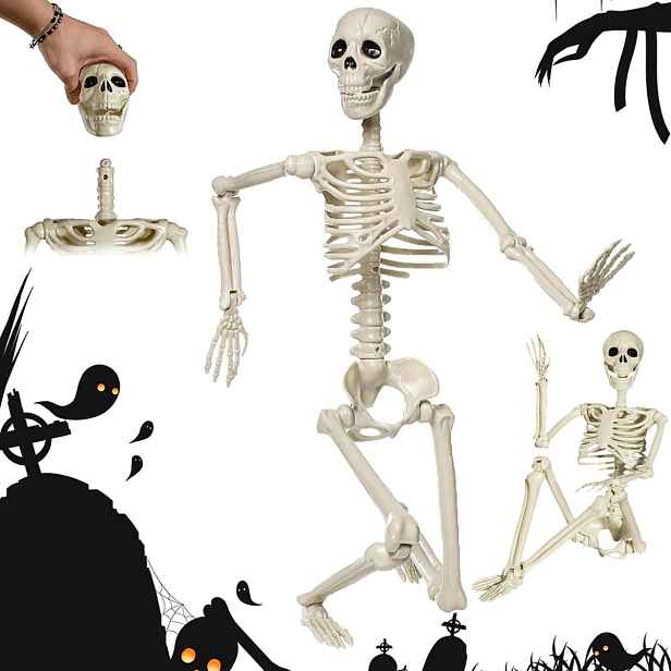 94 cm Lebka s pohyblivými rybníky pro Halloween a strachy Umělá Lebka