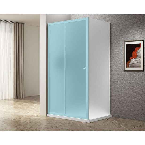 Aqualine Ugga - Sprchová stěna 185x80 cm, sklo Brick, bílá AWP80