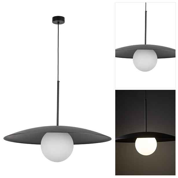 Černá závěsná lampa Slate je moderní nad kuchyňským barem Tk Lighting