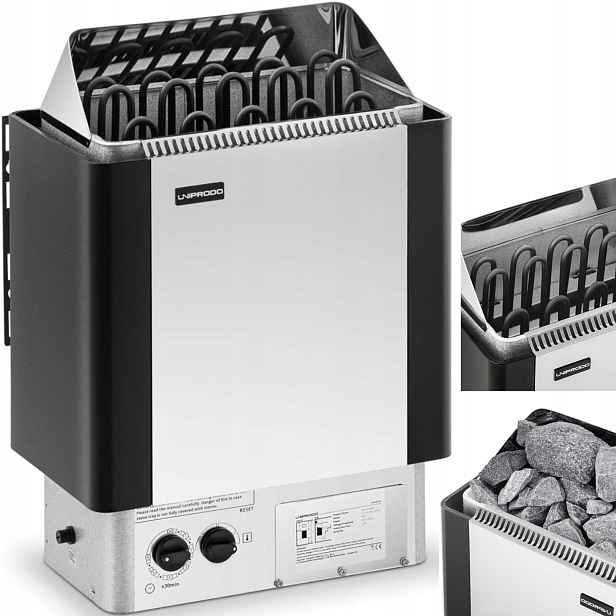 Elektrická kamna Uniprodo 9 kW 9-13 m3 až 110 °C 400 V IPX4