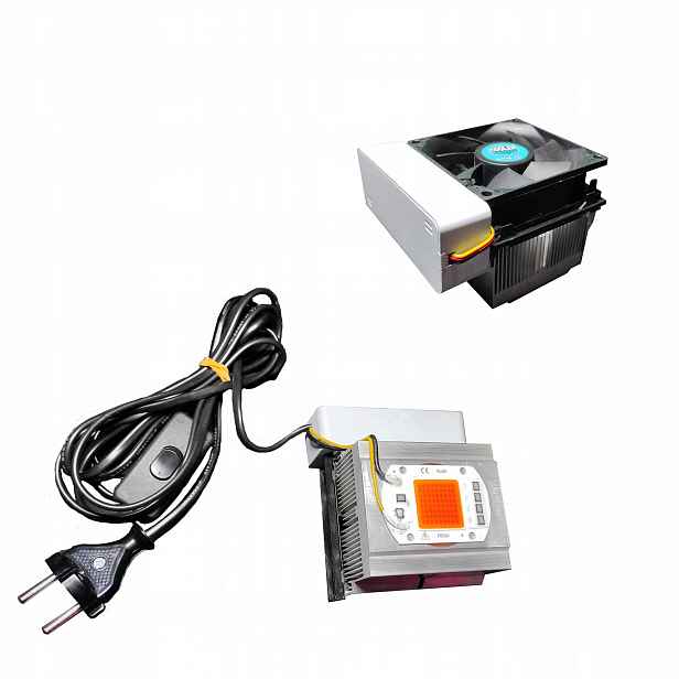 Led Lampa Cob Grow Pro Rostliny 50W Na Chladiči 1X Full Spectrum