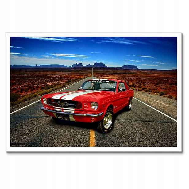Plakáty v rámu 60x40 Červený Ford Mustang Usa