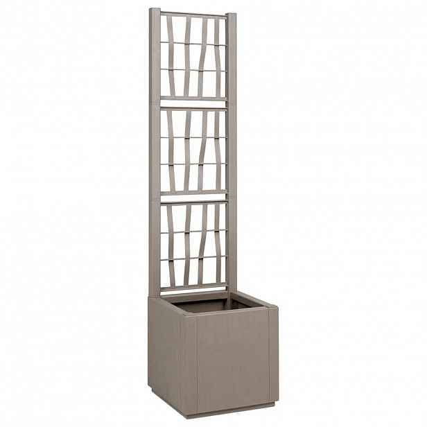 vidaXL Zahradní květináč s trellisem Světle hnědá 36 x 36 x 140 cm PP