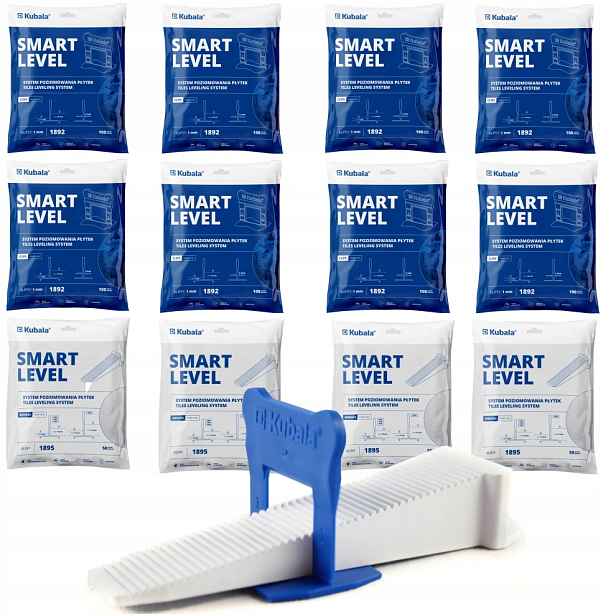 Kubala Smart Level Pro Vyrovnávání Klínových Dlaždic 200 Klipsy 1 MM 800 Kusů