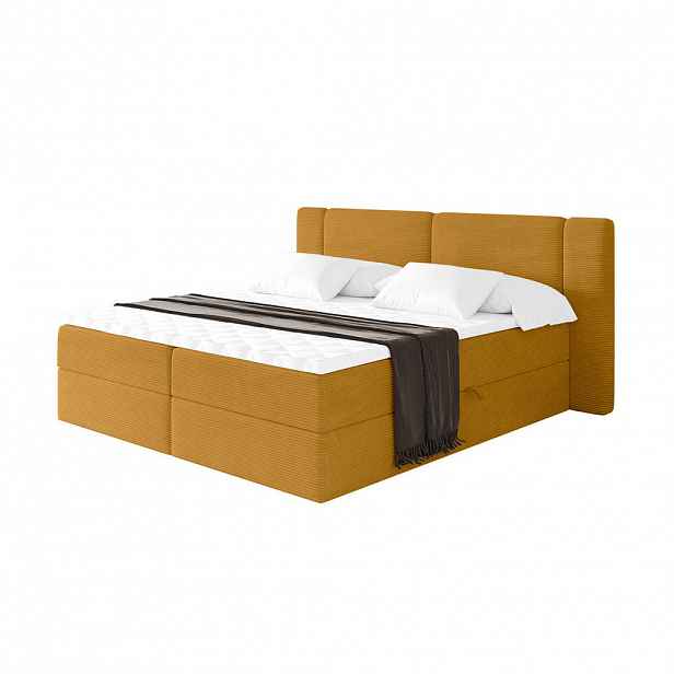 ALTDECOR POSTEL boxspring s matrací H4 - EVON - 180x200 cm Hořčicově žlutá