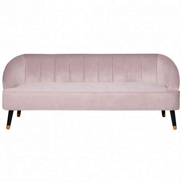 Beliani POHOVKA 3-místná Sametová látka Růžová Alsvag