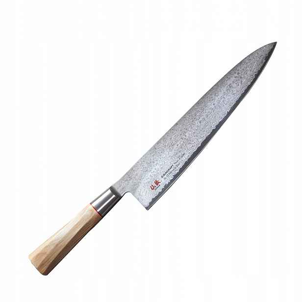 Nůž šéfkuchaře Suncraft Senzo Twisted Octagon 24 cm VG-10 damascénský