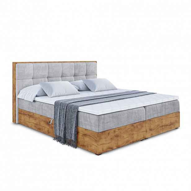 ALTDECOR AMERICKÁ postel s matrací H3 a roštem – LOLLI7 – 160x200 – tmavě šedá