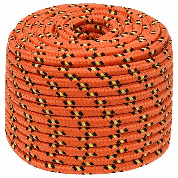 vidaXL Víceúčelové užitkové lano 14 mm 50 m Oranžová PP