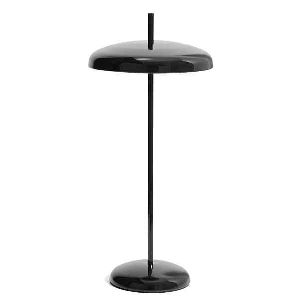 Černá LED stmívatelná stolní lampa s kovovým stínidlem (výška 35 cm) Porte – Kave Home