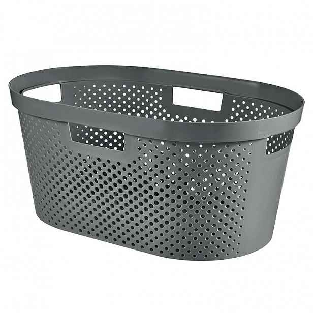 Koš na čisté prádlo INFINITY recyklovaný plast šedý 40 l