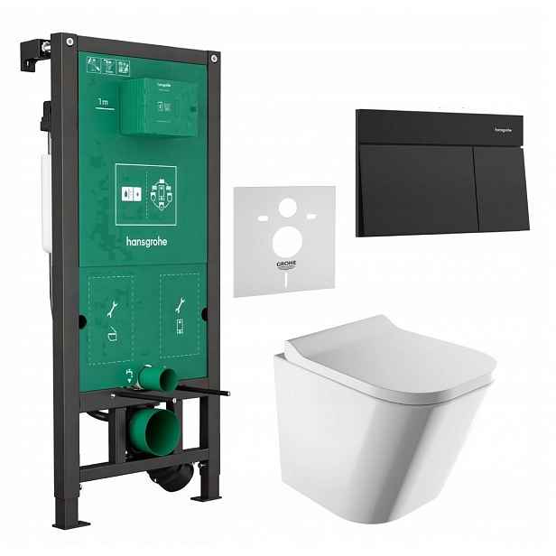7v1 Sada Wc Stelaz Hansgrohe iFrame Wc Mísa Rim Omnires Tlačítko