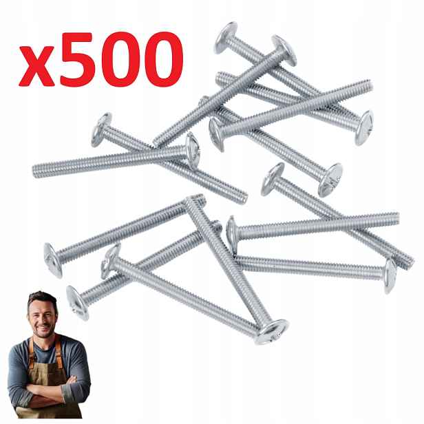 Metrický šroub se zápustnou hlavou a celkovým závitem 4,0 x 45 mm 500 ks