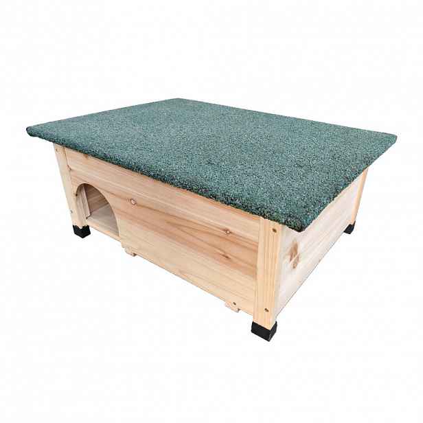 Relaxdays DOMEK přírodní pro ježky jedlové dřevo bitumenová střecha 25/57/44 cm