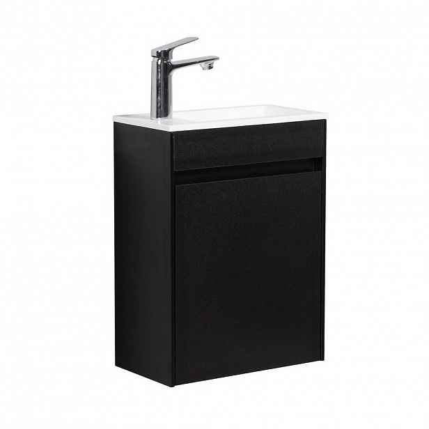 Badplaats SET UMYVADLA SE SKŘÍŇKOU Sinta 2 díly černé dřevo - 40 x 22 x 54 cm