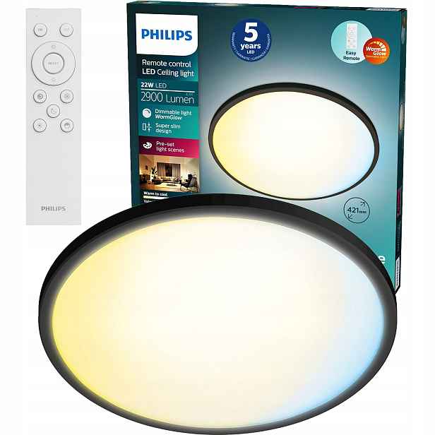 Stropní Svítidlo Led Stropní Svítidlo Stmívatelná 22W Cct WarmGlow 42cm Valen Philips