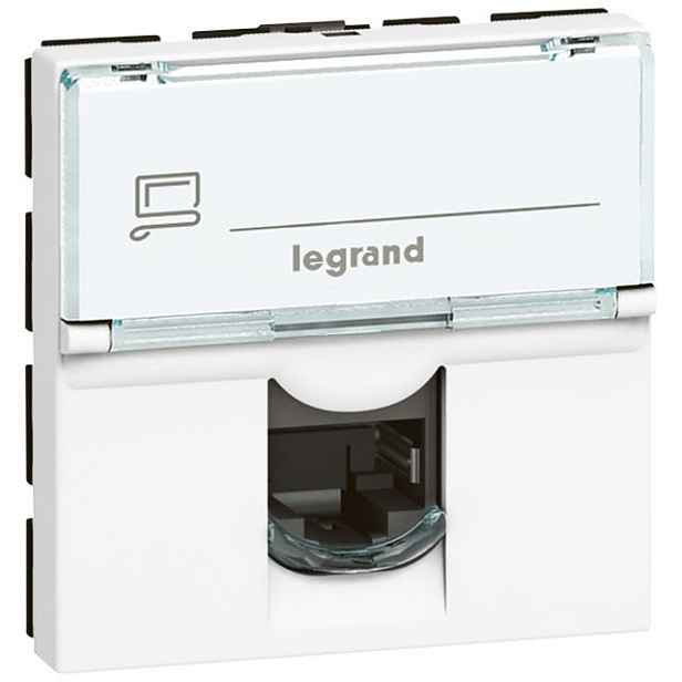 Zásuvka datová Legrand Mosaic CAT6 1× RJ45 2 moduly bílá