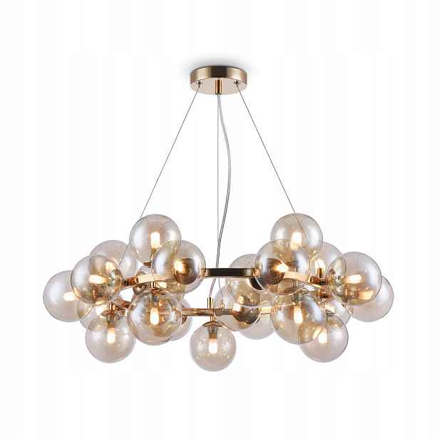 Závěsná lampa zlatá kulatá horizontální skleněná koule moderní 25 bodů Maytoni