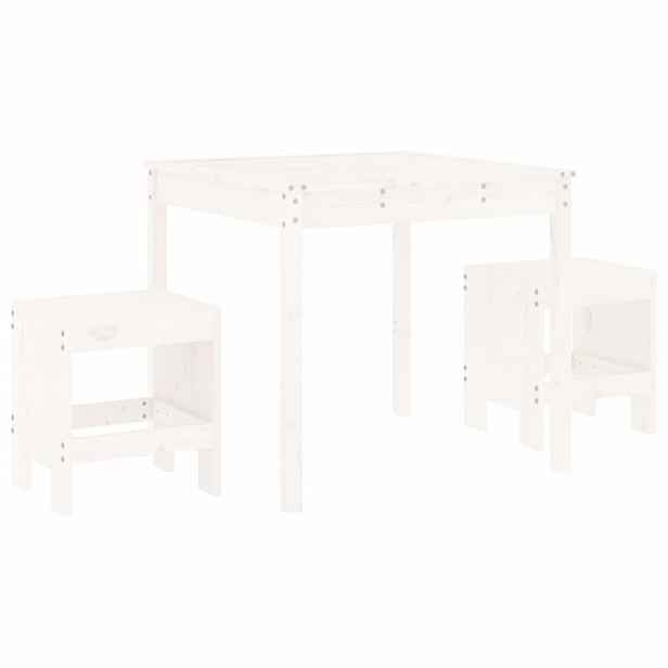 vidaXL 3dílný zahradní bistro set bílý masivní borové dřevo
