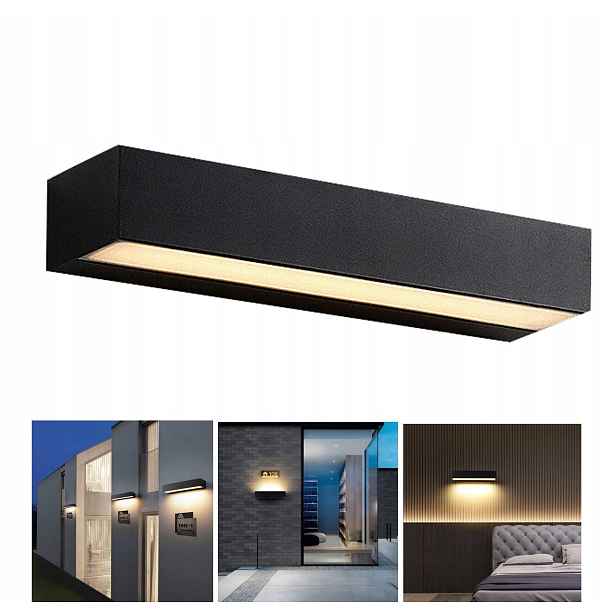Led nástěnné svítidlo, venkovní lampa, dlouhá nástěnná lampa, 30 cm, teplé světlo.