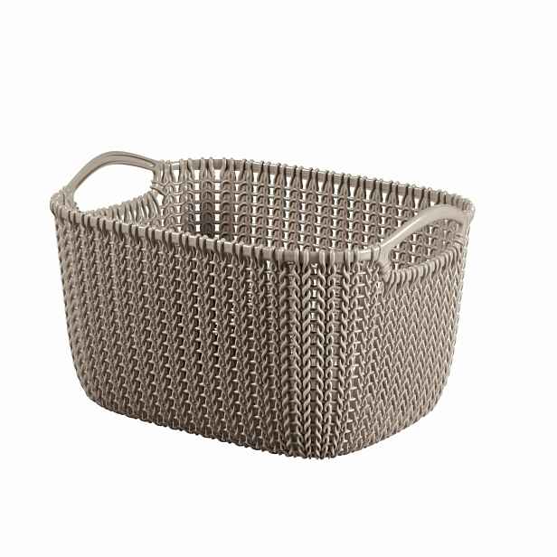 Hranatý koš KNIT hnědý 8 l