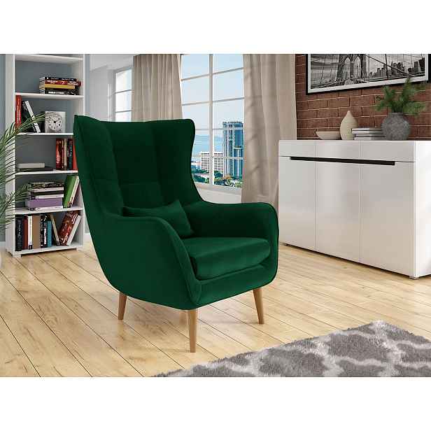 Designové křeslo ušák LEVI - zelené