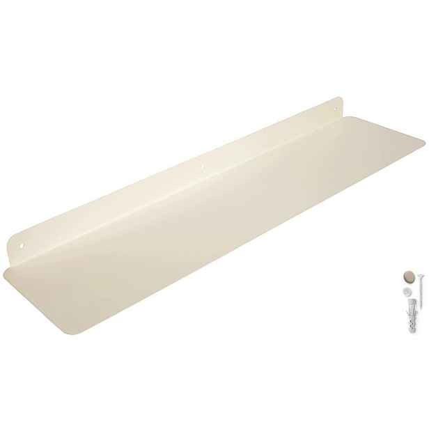 Police 80x20 cm Krémově Béžová barva, kovová v moderním Loftovém stylu