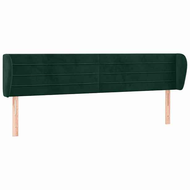vidaXL Čelo postele typu ušák tmavě zelené 203x23x78/88 cm samet