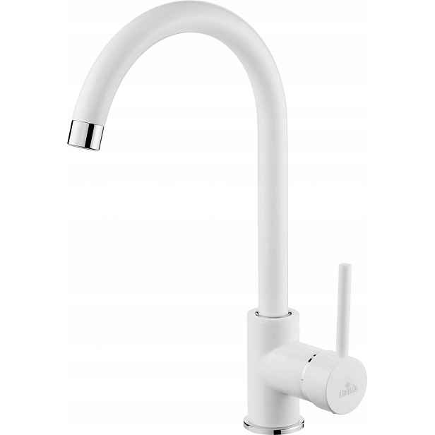 Baterie Milin bílá stojící s výtokovým ramínkem U, dosah 173 mm, h355 mm