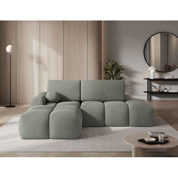 Designová rohová sedací souprava NIMUE - khaki, levý roh