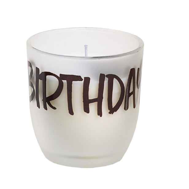 SPAAS Svíčka ve skle s nápisem - BIRTHDAY