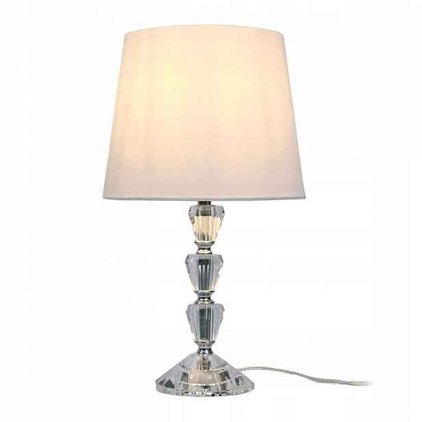 Stolní lampa s stínítkem – efekt křišťálové základny E27