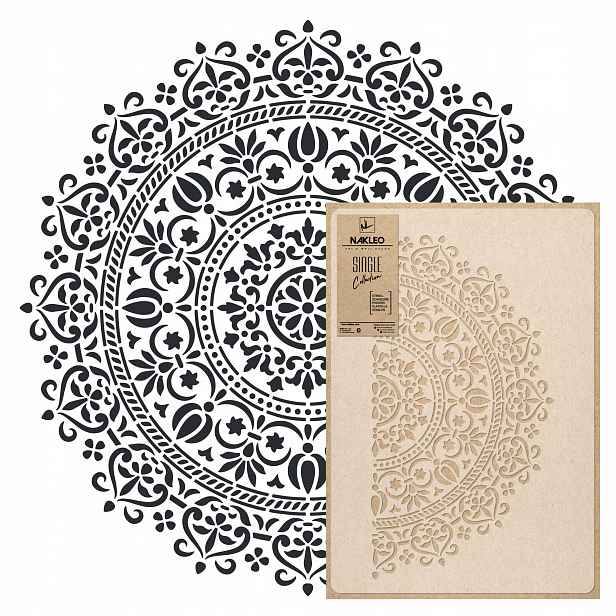 Malířská šablona Mandala L průměr 89 cm pro omítky Opakovaně Použitelný Omítka Beton
