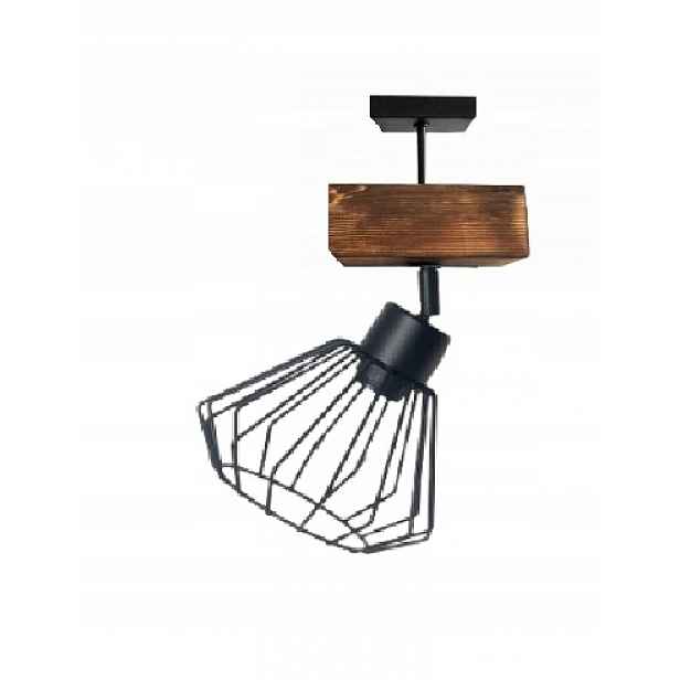 Lampa lustr dřevo silný trám1XE27 Loft drátěnka Barvy