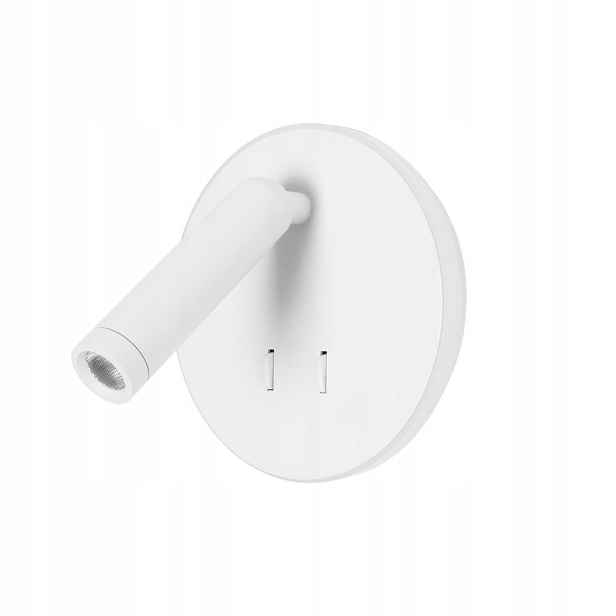 Maxlight nástěnné svítidlo bílé kulatý Led 3+4w lampička na čtení