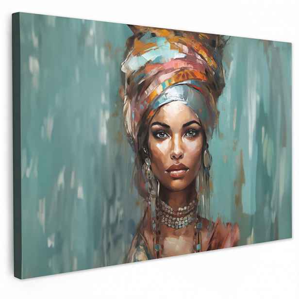 MuchoWow OBRAZ NA PLÁTNĚ Žena - Umění - Šperky - Portrét 120x80 cm