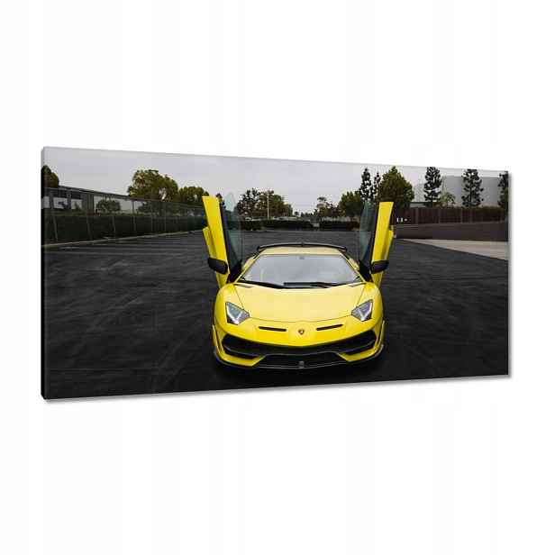Obrazy 115x55 Žluté sportovní auto L4M0